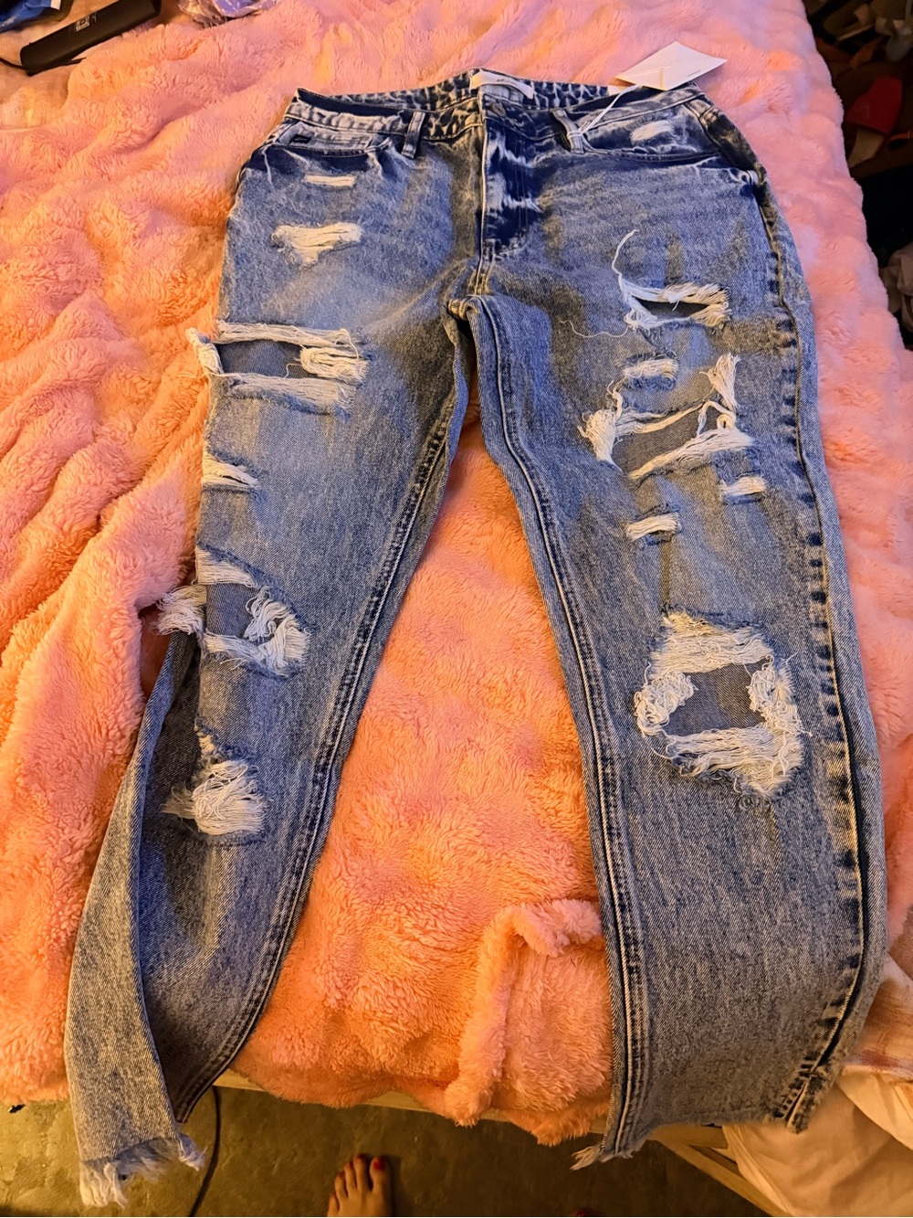 Distressed High-Rise Blue Women's Jeans